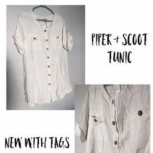 Piper & Scoot white women's tunic shirt